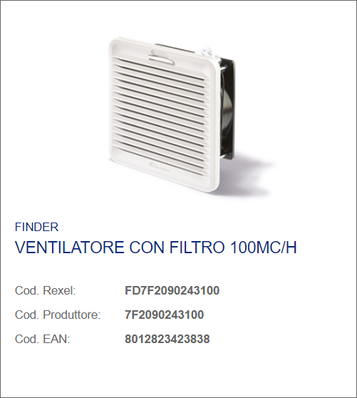 Ventilatore con filtro 100
